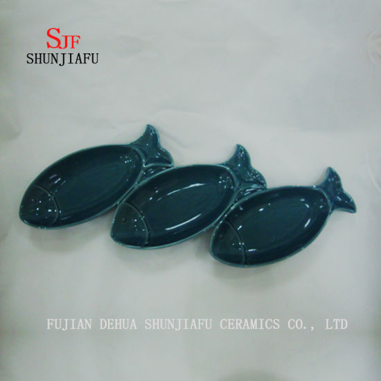 Stock Show 3PCS plaques en céramique polyvalentes R, soucoupes en porcelaine multicolore bol ensemble de vaisselle pour vinaigre / salade sauce soja / Wasabi / Chili Oil-Ocean Series