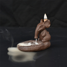 Brûleur d'encens à refoulement d'éléphant, encens à reflux en céramique créative pour la décoration de la maison