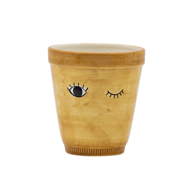 Accueil Balcon Décoration De Table Jardinière Pot Expression Faciale En Céramique Plante Pot De Fleurs