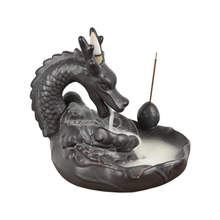 Filetage encens socket céramique cascade reflux encens grand dragon céramique céramique dragon dragon dragon backflow brûleur d'encens