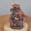 Brûleur d'encens de refoulement de dauphins en céramique de produits de statue animale marine