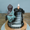 Céramique Vert Little Bouddha Cascade Burneur d'encens Backflow
