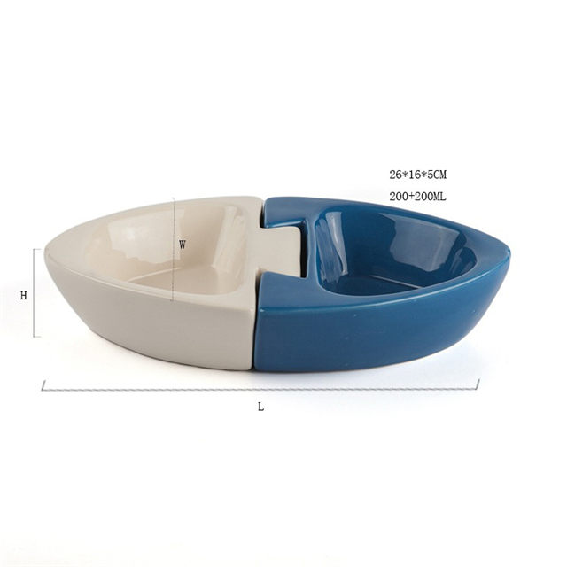 Bassin de nourriture pour animaux de compagnie deux en un bassin de nourriture pour chien détachable bassin de nourriture pour chat en céramique