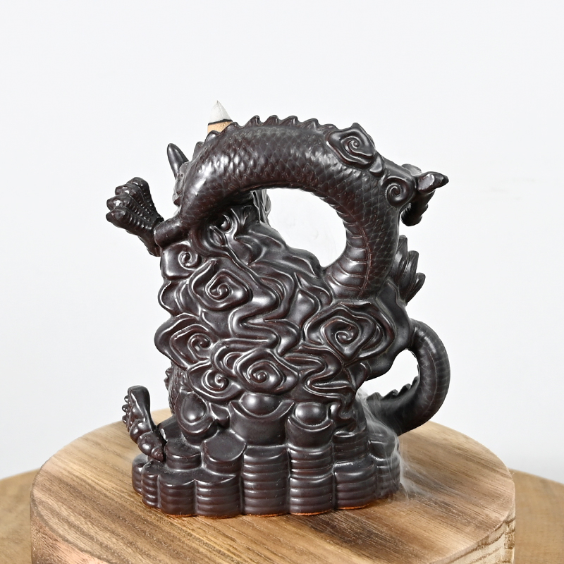 Dragon en céramique Waterfall Fack Flow Burner Production Production