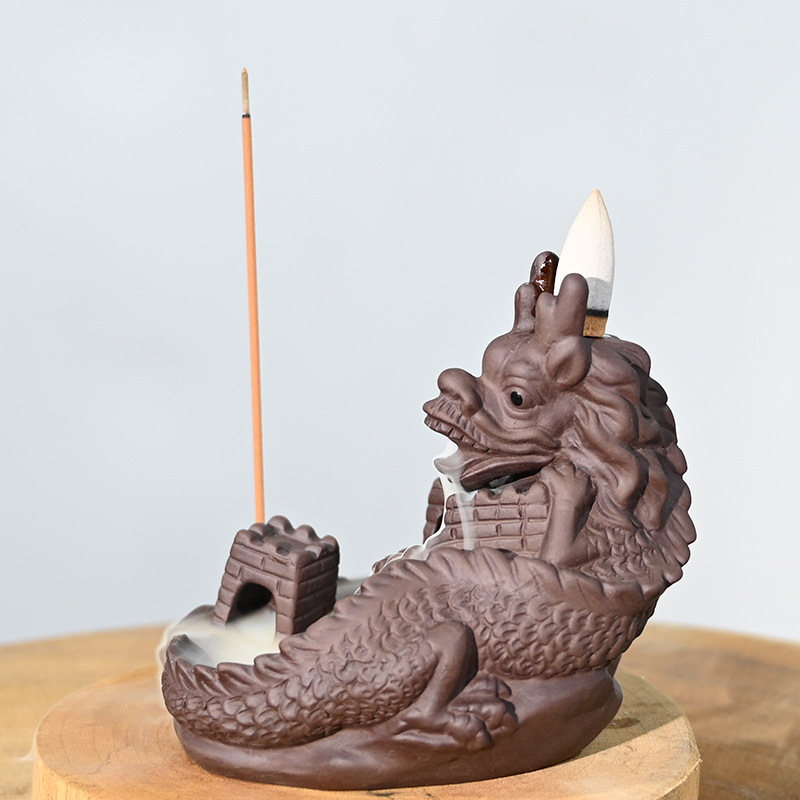 Céramic Dragon Design Waterfall Flow Flow Burner Production Fournisseur