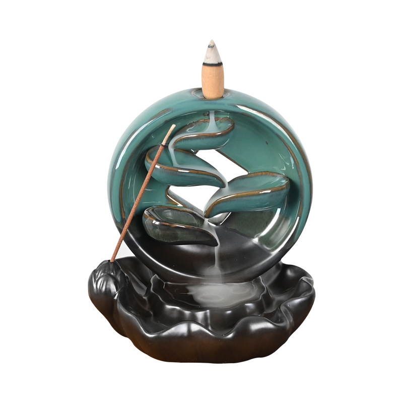 Céramique cascade Backflow Encens Burner Style Céramique Lotus