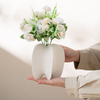 Vase en céramique géométrique moderne, Texture de sable mat, Pot de fleur abstrait pour décoration de maison nordique, vente en gros, artisanat d'art en grès moderniste