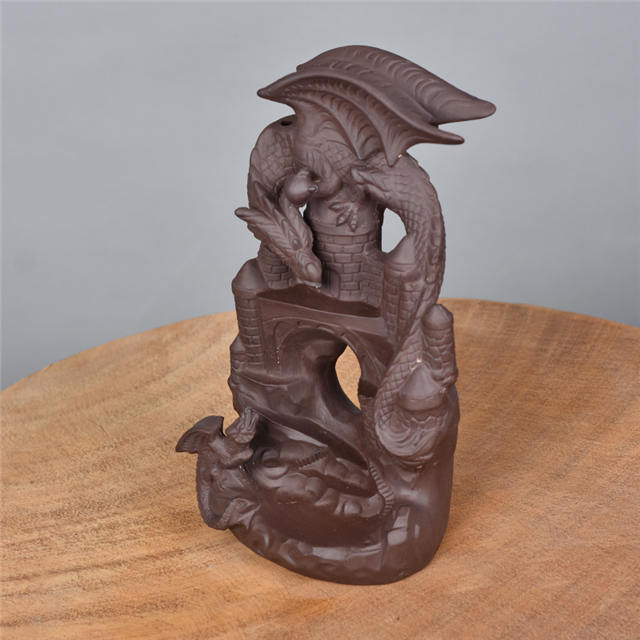 2020 Yer nouveau produit Statue en céramique Dragon cascade en céramique brûleur d'encens à reflux