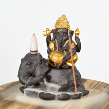 Céramique Ganesha Style 2 Sites sur la cascade d'éléphant Breakflow Encense encens encens en céramique encens d'encens