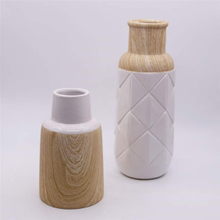 Décoration de la maison Vase en céramique à grain de bois de mode