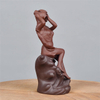 Statue Beauté Assise Sur Conque Femme Déesse En Céramique Brûleur D'encens À Refoulement