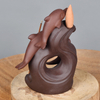 Brûleur d'encens de refoulement de dauphins en céramique de produits de statue animale marine