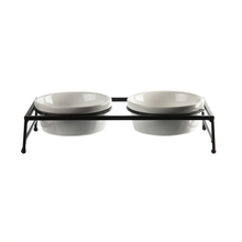 Bol pour chien de compagnie bol pour chat table à manger cadre en fer Double bol bol pour chien en céramique bol de nourriture pour chat bol de nourriture pour chat