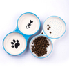 Impression de fond de bol Motif de pieds de chien Motif d'os de poissonDouble bol bol pour chien