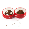 Bol en céramique pour chien en céramique rouge à usage exclusif à double bol Milo