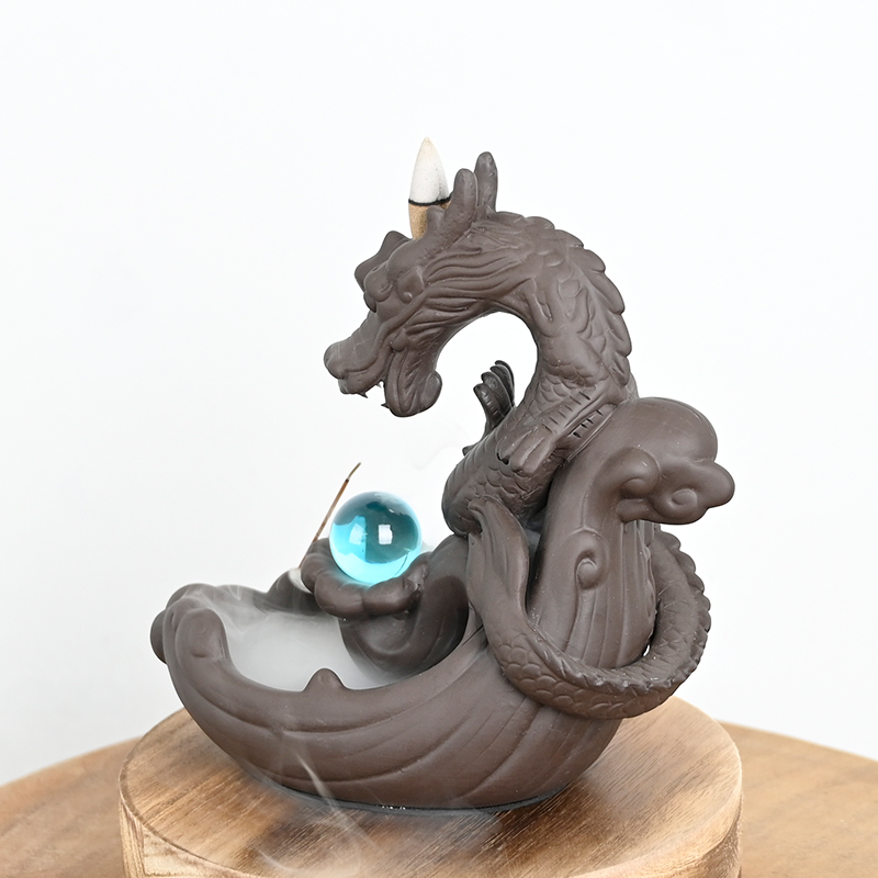 Braveur d'encens de reflux de dragon en céramique Céramique Dragon Waterfall Flow Burner Burner Production Fournisseur