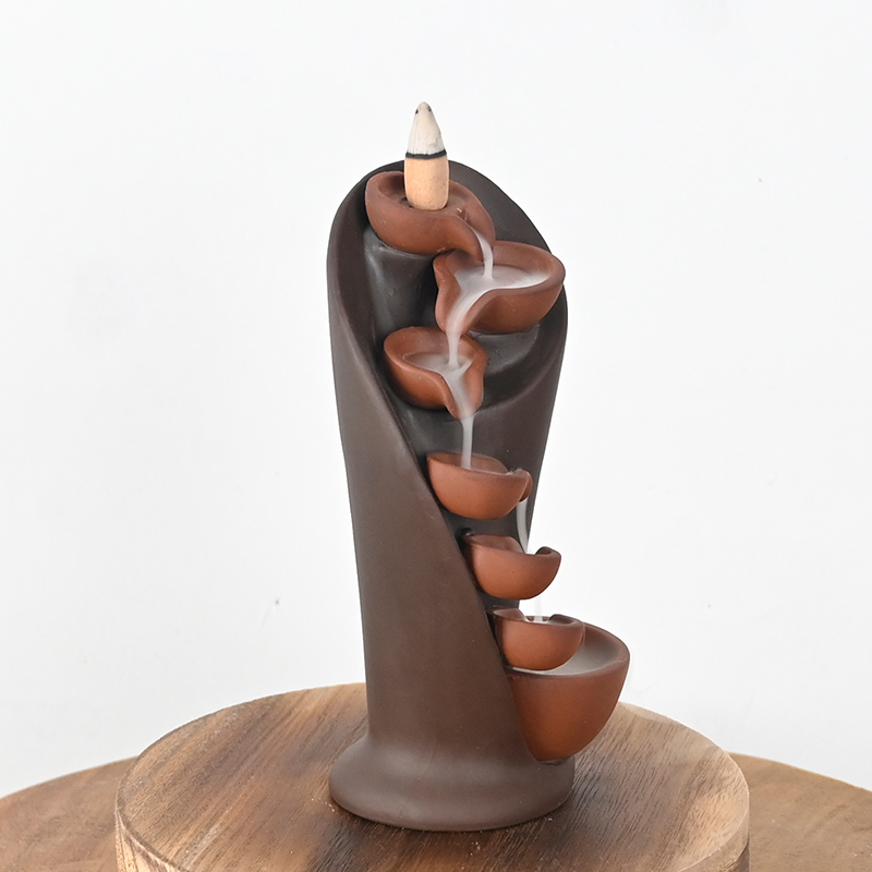 Céramique Waterfall Backflow Brûleur d'encens Cône Porte-encens