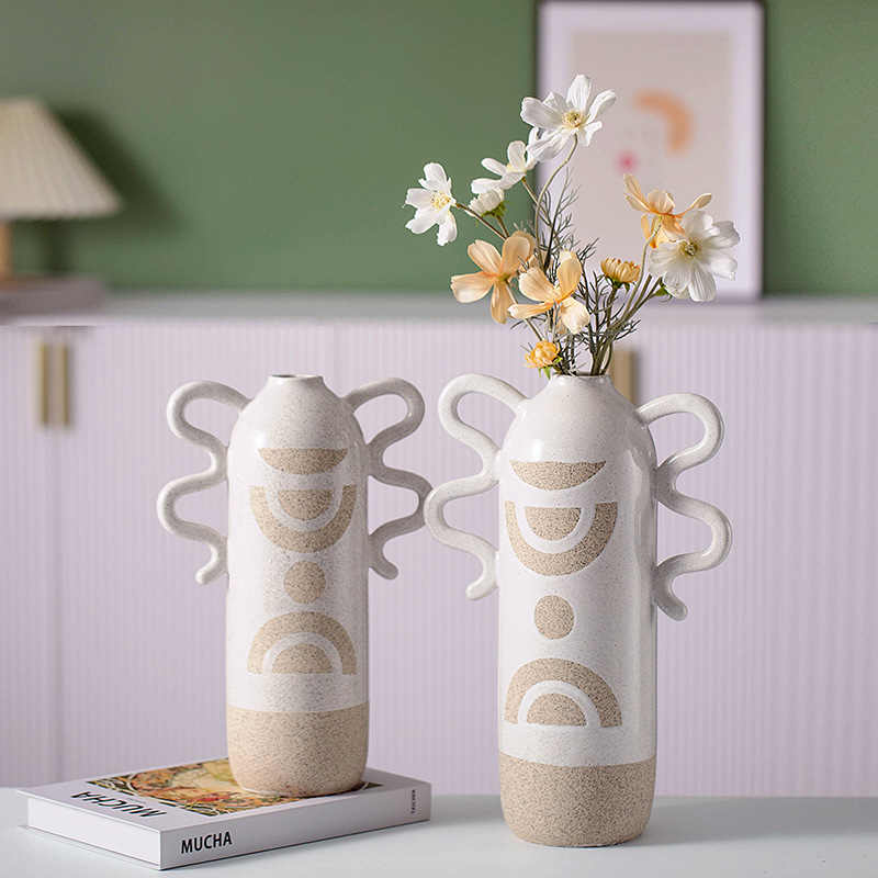 Vases en céramique Binaural Style Design Fleur disposition de contenant un contenu décoration de mobilier de maison