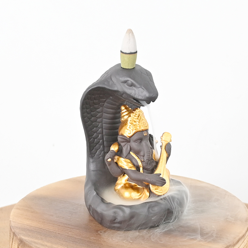 Sculptures de style ganesha et de serpent Ganesha Style Design en céramique cascade de retour en arrière