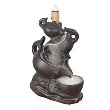 Céramique trois théières empilées ensemble de conception de style encens Cone cascade Backflow Little Bouddha Sculpture Céramique Backflow Encens Burner