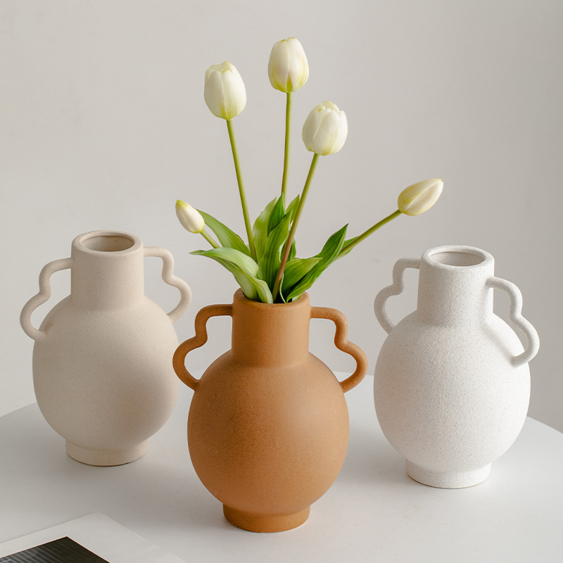 Décoration de bureau Conteneur de vase en porcelaine pour arrangement de fleurs Vase en céramique