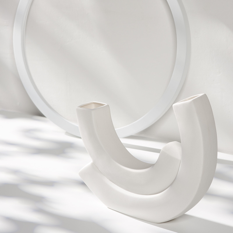 Décoration de maison vase en porcelaine blanche blanche