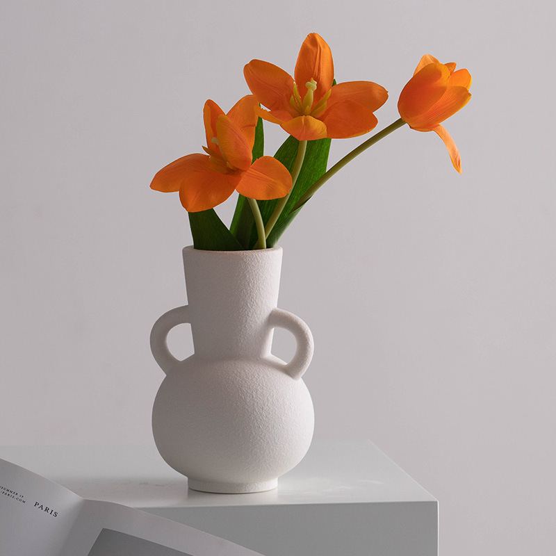 Vase en céramique minimaliste moderne - Vase de fleurs de style scandinave pour le salon