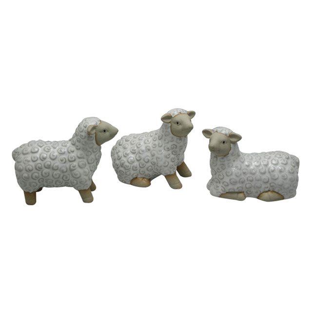 Ornements d'animaux de statue de mouton de ferme en céramique