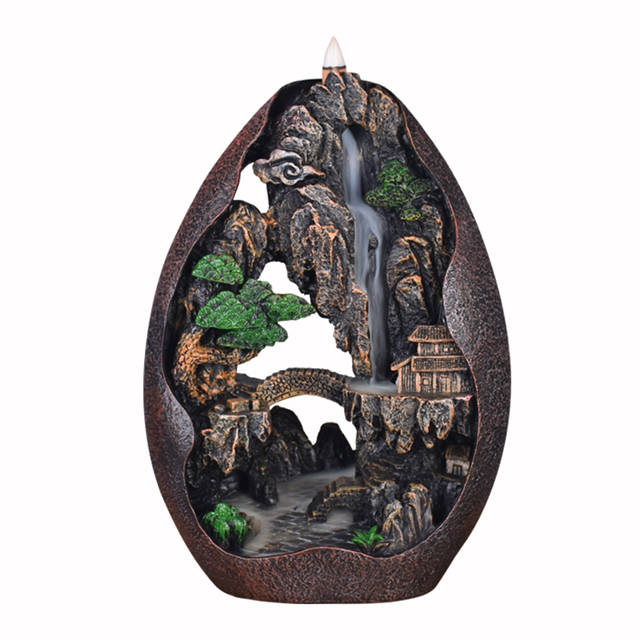 Brûleur d'encens à refoulement de conception de paysage de printemps rural