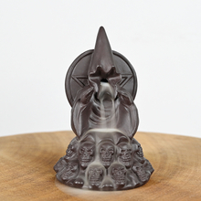 Céramique crâne style conception eau cascade backflow encens encens brûleur d'encens potery