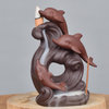 Brûleur d'encens de refoulement de dauphins en céramique de produits de statue animale marine