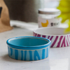 Bowl Bottom Dog Footprints Circular Blue Ceramic Dog Bowl Ceramic Pet Feeder