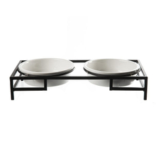Pet chien bol chat bol fer cadre table à manger Double bol en céramique chien bol bol alimentaire chat bol alimentaire bol d'eau pour animaux de compagnie