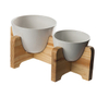 Cadre en bois créatif Pet Bowl Taille Double poignet Pet Bowl Bol en céramique pour chien