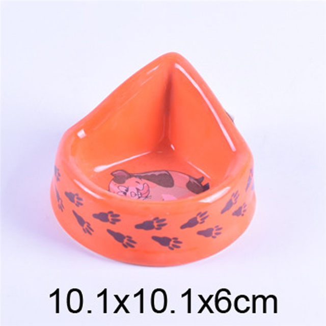 Glaçure rose type cône bol fond imprimé dessin animé chien image en céramique Pet Feeder bol en céramique pour chien