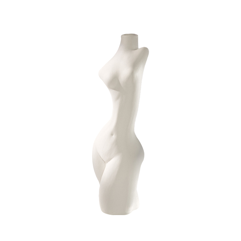 Conception de statues d'art blanc en céramique vase