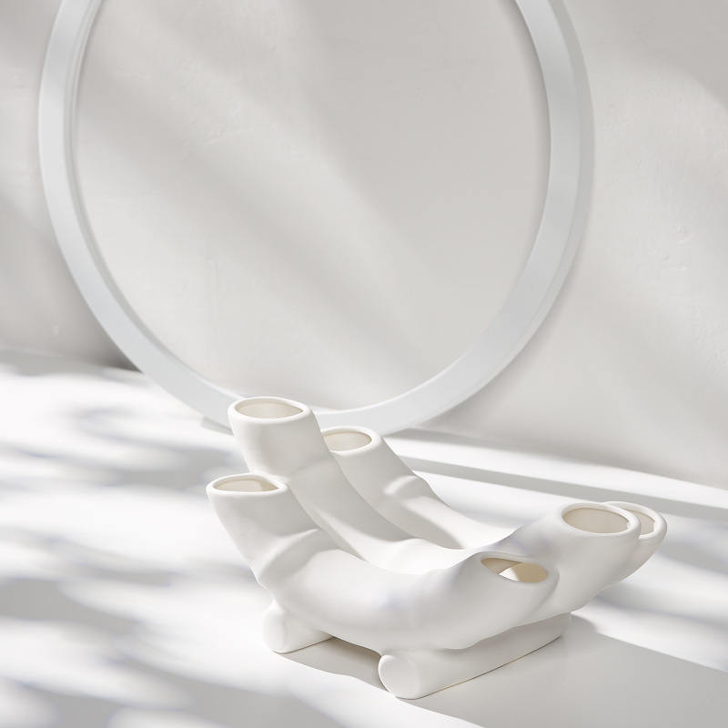 Décoration de maison vase en porcelaine blanche blanche