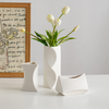 Vase de sol en porcelaine minimaliste moderne - Couleurs multiples, noir vitré, blanc, etc. Finition pour décor de bureau à domicile contemporain