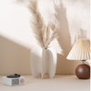 Vase en céramique géométrique moderne, Texture de sable mat, Pot de fleur abstrait pour décoration de maison nordique, vente en gros, artisanat d'art en grès moderniste