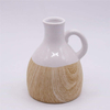 Grain de bois simple de vase de Tableau de mode de décoration à la maison avec le vase en céramique de poignée