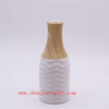 Décoration de la maison Vase de mode Vase en céramique à grain de bois
