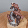 Brûleur d'encens de refoulement de dauphins en céramique de produits de statue animale marine