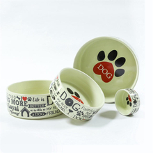 Bol à grains de bol à eau pour chiens Empreintes de pas Beaux produits pour animaux de compagnie Bol en céramique à un bol