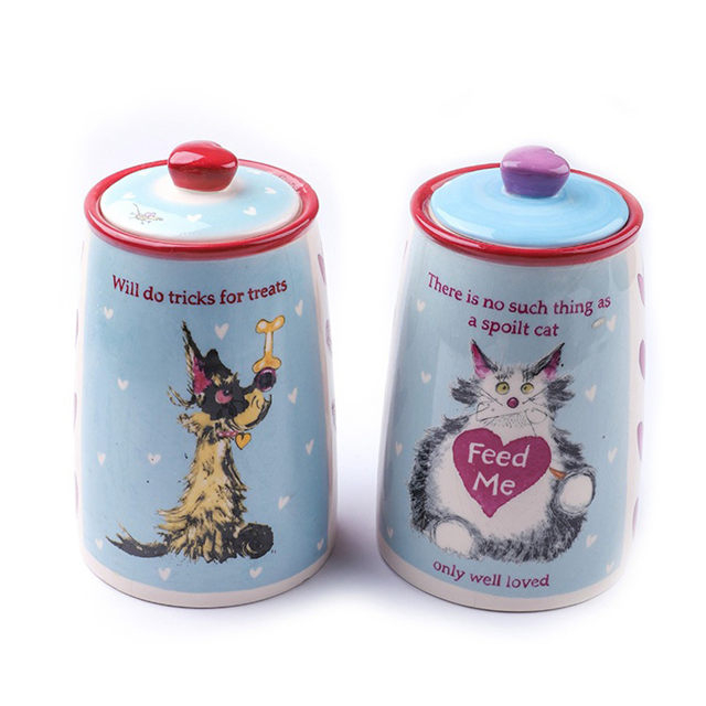 Bol pour chien en céramique Pot de stockage de nourriture pour animaux en céramique