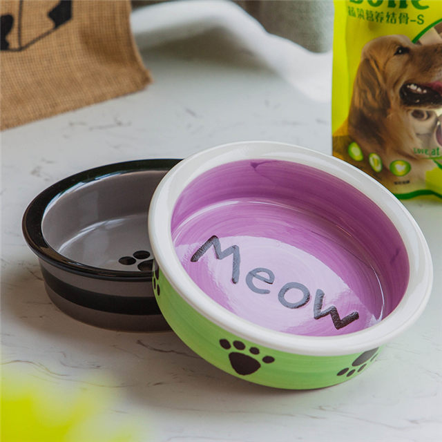 Mangeoire en céramique pour animaux de compagnie Bol en céramique circulaire pour chien