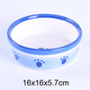 Bol circulaire à l'extérieur des empreintes de chien d'impression Bol pour chien en céramique et bol pour chat en céramique de bol en céramique pour animaux de compagnie