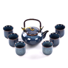 Ensemble de thé bleu en céramique de vente directe d'entreprises de production