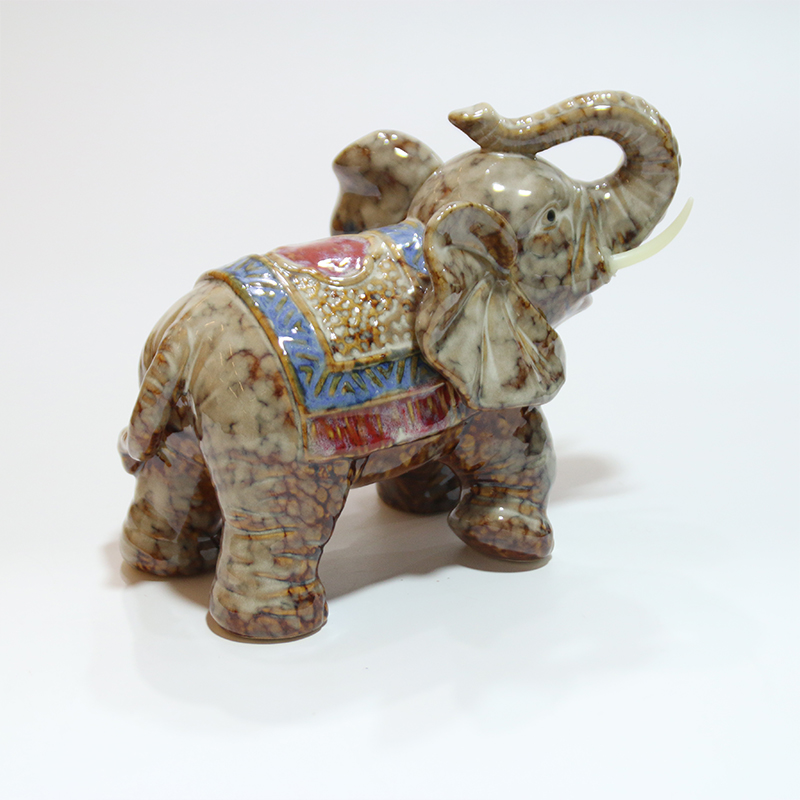 Statue d'éléphant en céramique Ornement d'animal en céramique