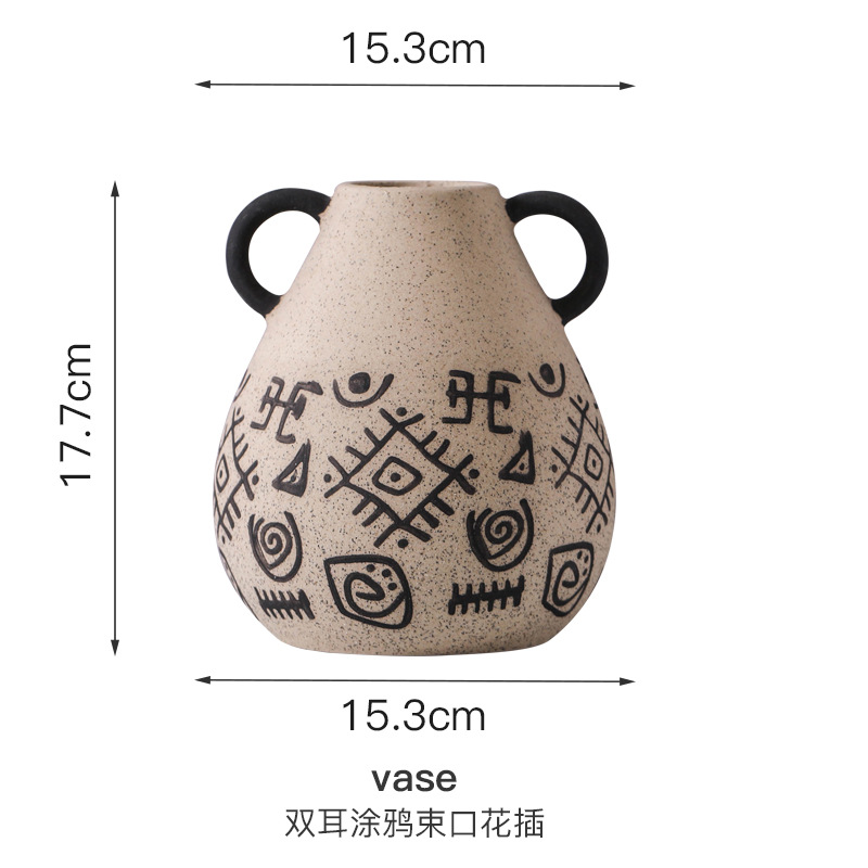 Modèle de dessin de conteneurs disposant du vase en céramique.