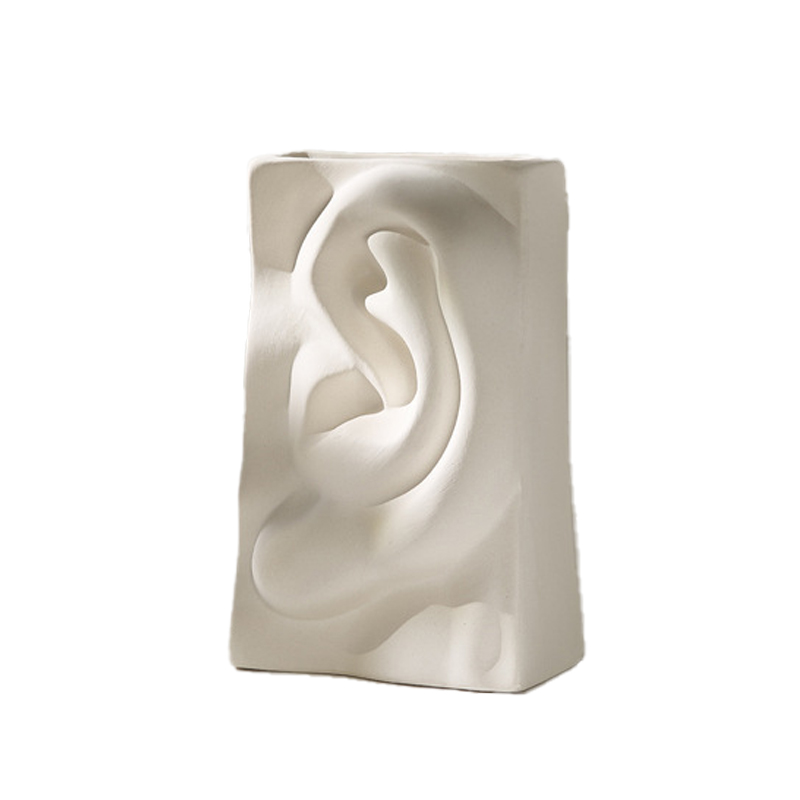 Oeil, oreille, bouche, conception de style nez conception en céramique Vase en porcelaine